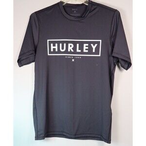 Hurley Performance T Shirt Men's Sz Medium Black Large Logo Graphic S/Sleeve Tee